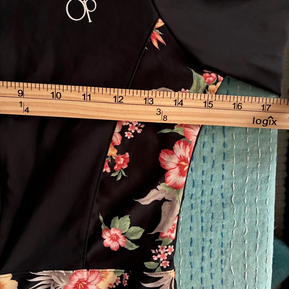 OP Ocean Pacific Floral Surf Suit One Piece Swimsuit Long Sleeve Women's L NWT - Picture 8 of 11